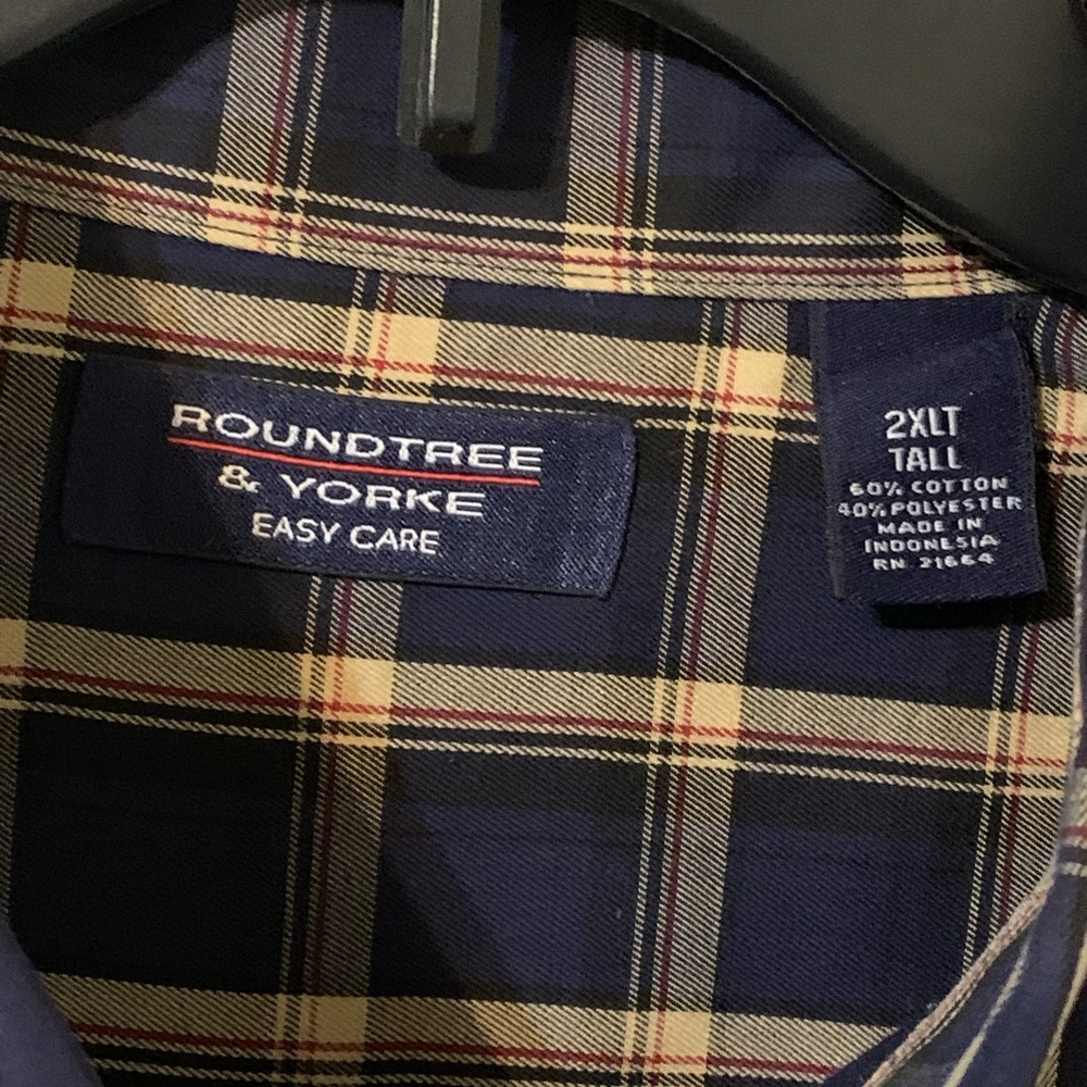 Roundtree and Yorke Button Down Men’s Shirt, Size: 2XLT - Picture 5 of 14